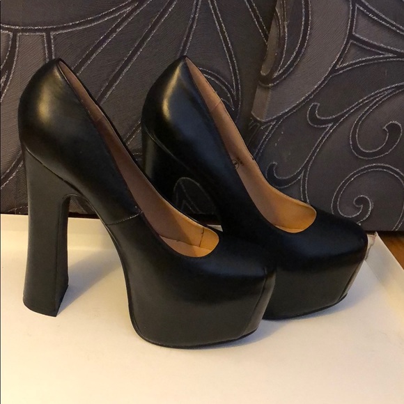 6 inch black platform heels
